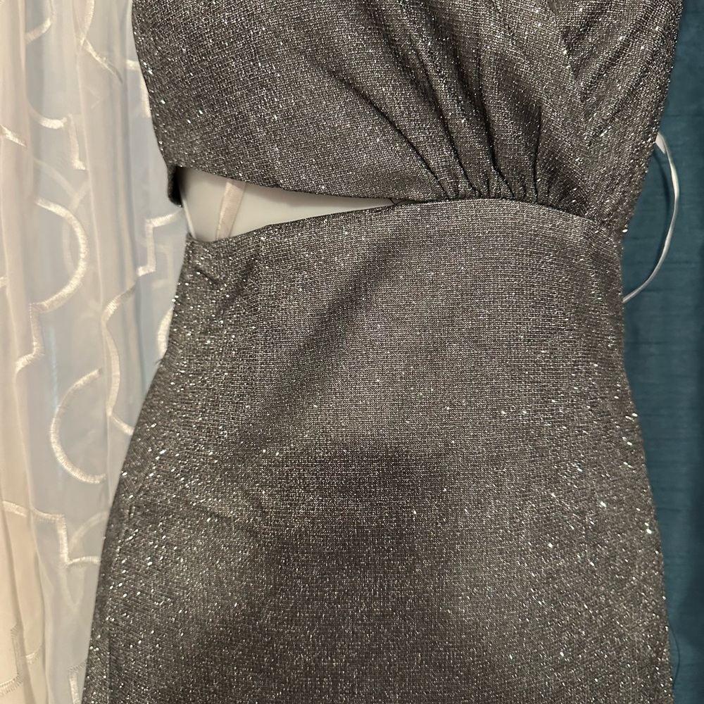 Sparkling Gray Spaghetti strap Dress - Picture 4 of 6